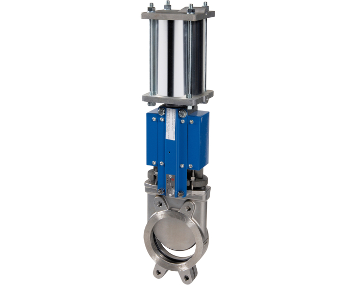 SS knife gate valve 172 DN50 + double acting pneumatic actuator